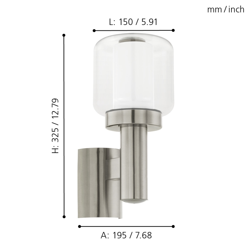 Eglo - Екстериорна Стенна лампа 1xE27/40W IP44