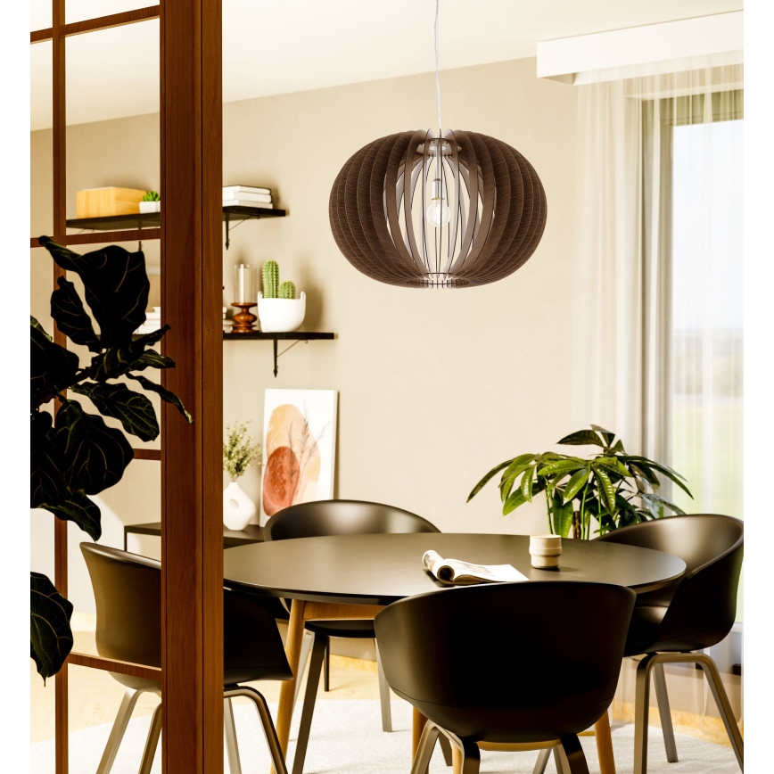 Eglo 95026 - Пендел на кабел STELLATO 1xE27/60W/230V, диаметър 70 см, кафяв