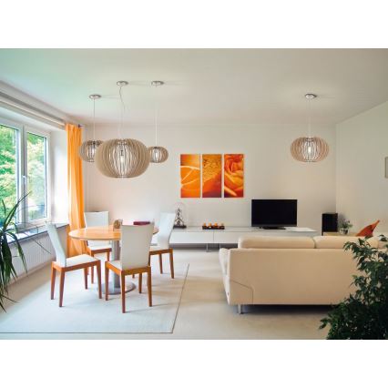 Eglo 95042 - Висящ полилей на кабел STELLATO, 1 x E27, 60 W, 230 V, Ø 70 см, бежов