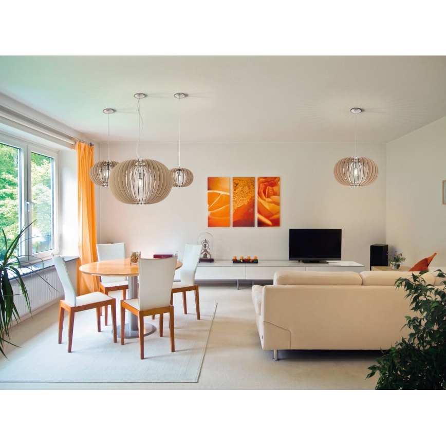 Eglo 95042 - Висящ полилей на кабел STELLATO, 1 x E27, 60 W, 230 V, Ø 70 см, бежов