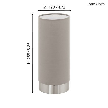 Eglo - Димируема настолна лампа 1xE27/40W/230V таупе