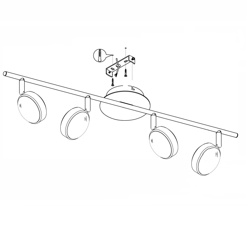 Eglo - LED Точково осветително тяло 4xLED/5,4W/230V
