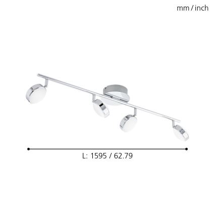 Eglo - LED Точково осветително тяло 4xLED/5,4W/230V