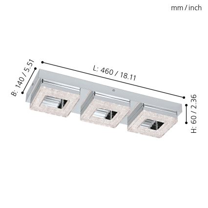 Eglo - LED Кристална Лампа за таван 3xLED/4W/230V