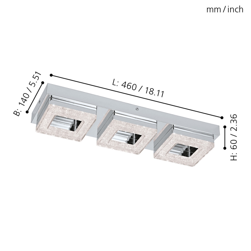 Eglo - LED Кристална Лампа за таван 3xLED/4W/230V