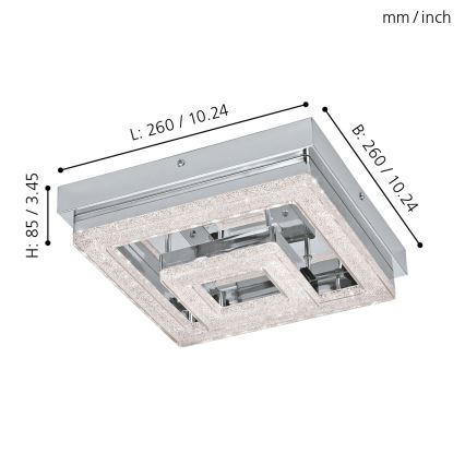 Eglo - LED Кристална Лампа за таван LED/12W/230V