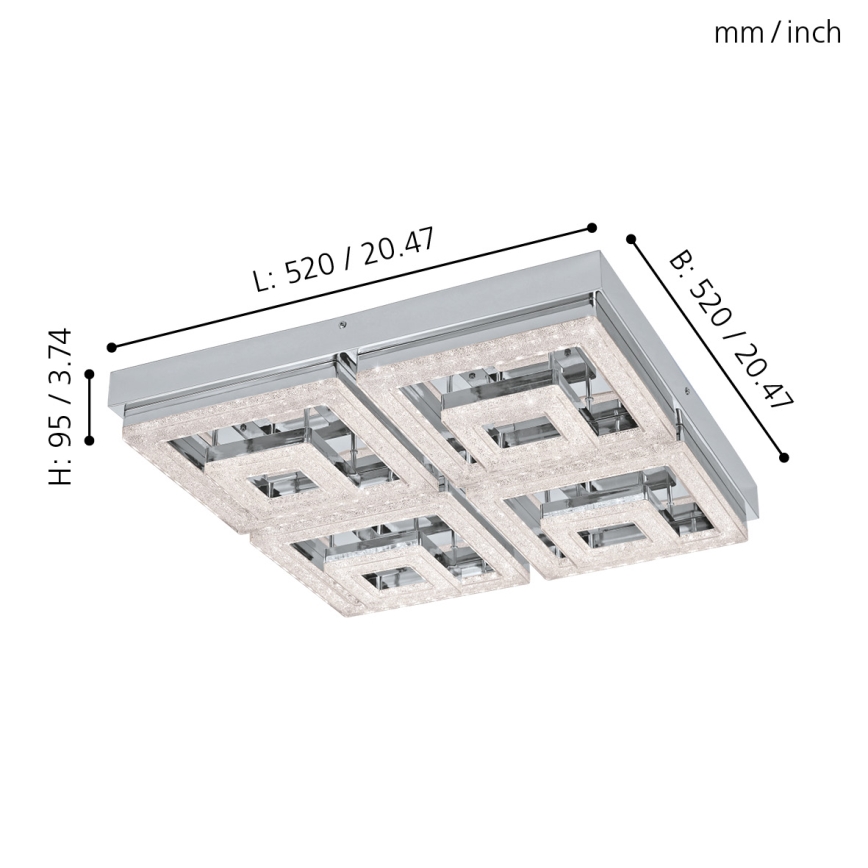 Eglo - LED Кристална Лампа за таван LED/48W/230V