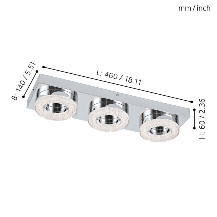 Eglo - LED Кристална Лампа за таван 3xLED/4W/230V