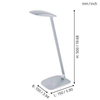 Eglo - LED Димируема Настолна лампа 1xLED/4,5W/USB