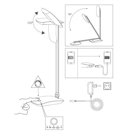 Eglo - LED димируема настолна лампа LED/4,5W/USB