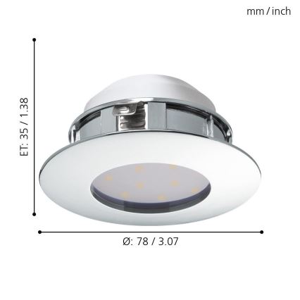 Eglo - вградено таванно LED осветително тяло LED/4,9W/230V