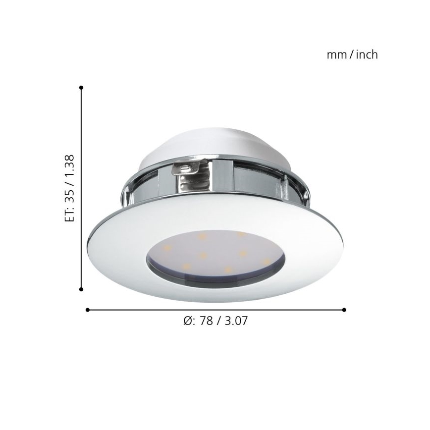 Eglo - Комплект 3x вградени LED осветителни тела PINEDA LED/4,9W/230V