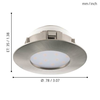 Eglo - Комплект 3x LED Осветление за окачен таван PINEDA 1xLED/4,9W/230V