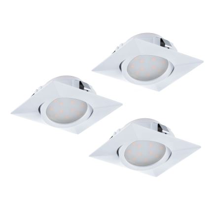 Eglo - Комплект от 3 вградени LED осветителни тела PINEDA LED/4,9W/230V