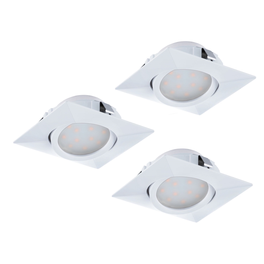Eglo - Комплект от 3 вградени LED осветителни тела PINEDA LED/4,9W/230V