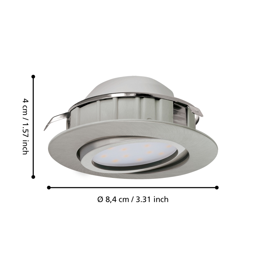 Eglo - Комплект от 3 вградени LED осветителни тела PINEDA LED/4,9W/230V