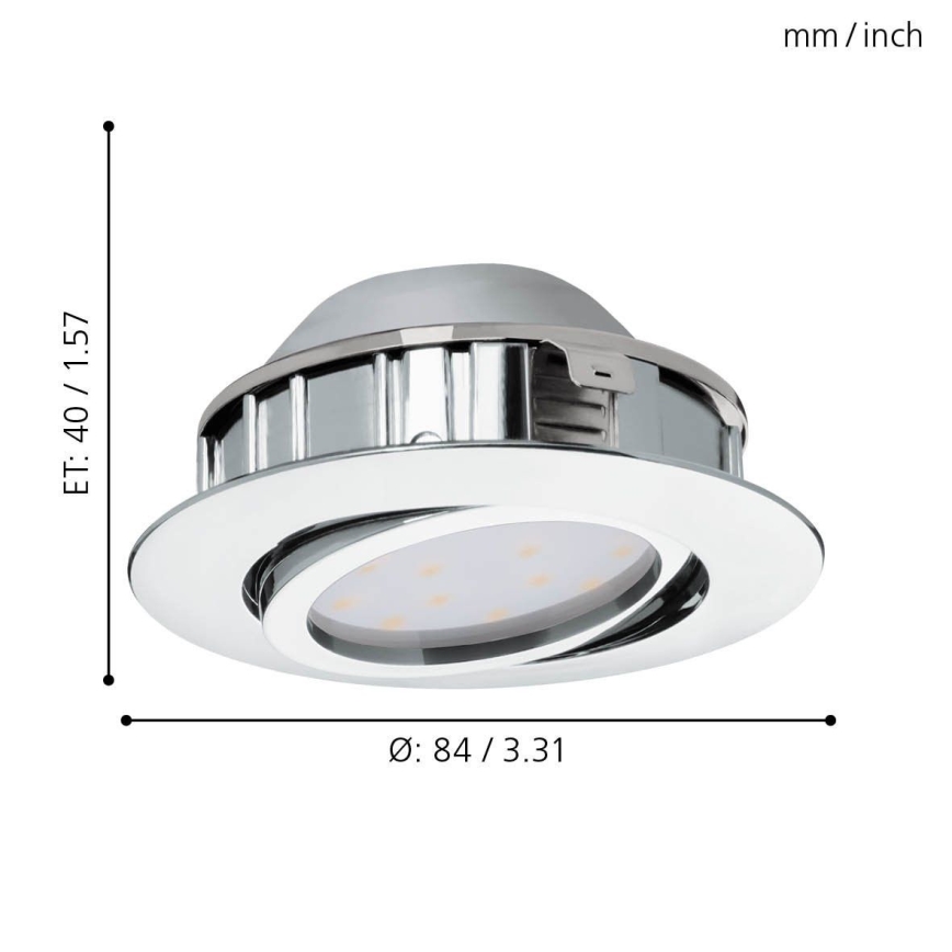 Eglo - К-кт 3x LED Димируема лампа за вграждане PINEDA 1xLED/5,5W/230V