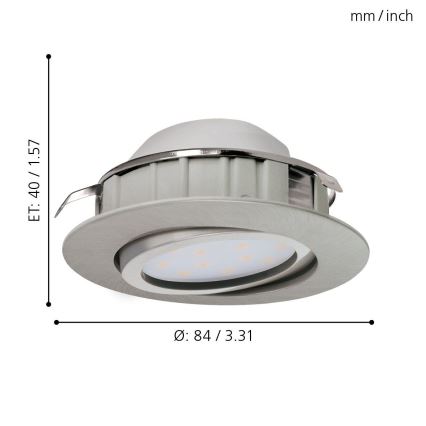 Eglo - Комплект 3x LED Осветление за окачен таван PINEDA 1xLED/6W/230V
