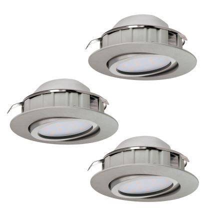 Eglo - Комплект от 3 вградени LED осветителни тела PINEDA LED/6W/230V