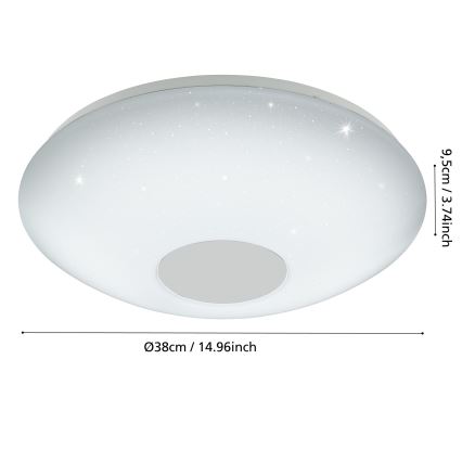 Eglo 95972 - димируем таванен LED плафон VOLTAGO 2 LED/20W/230V + дистанционно управление