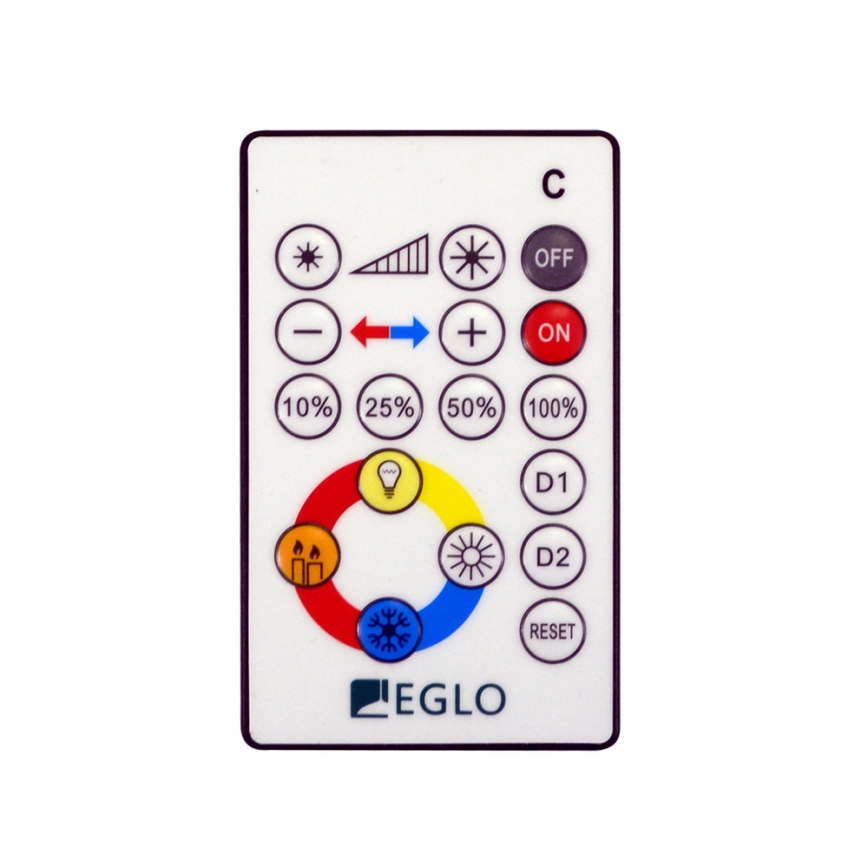 Eglo 95974 - Димируемо LED таванно осветително тяло VOLTAGO 2 LED/14W/230V + дистанционно управление