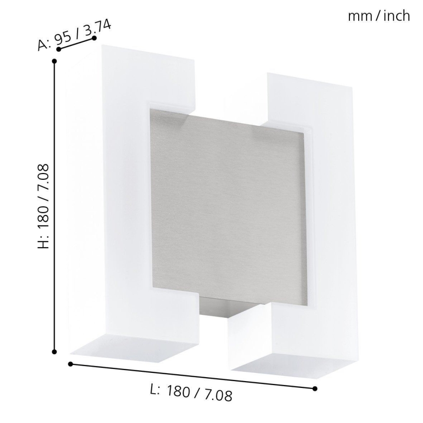 Eglo 95987 - Външно стенно LED осветително тяло SITIA 2xLED/4,8W IP44