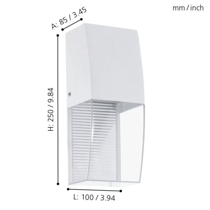 Eglo 95991 - LED Екстериорна Стенна лампа SERVOI LED/3,7W IP44