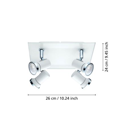 Eglo - LED За баня Точково осветително тяло 4xGU10-LED/3,3W/230V IP44