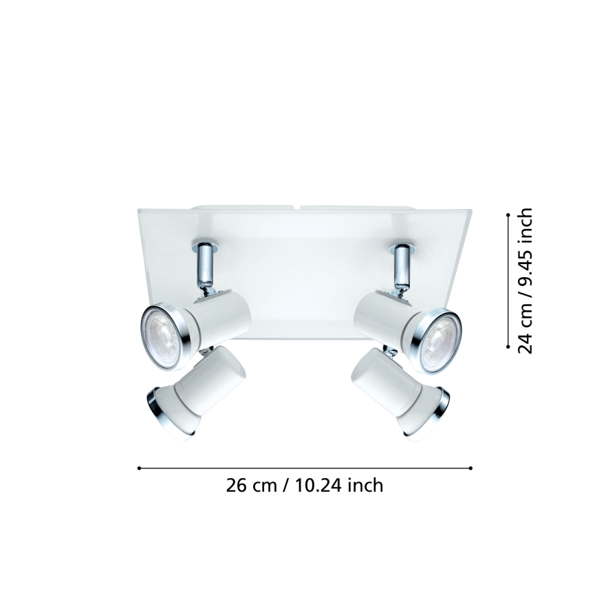 Eglo - LED За баня Точково осветително тяло 4xGU10-LED/3,3W/230V IP44