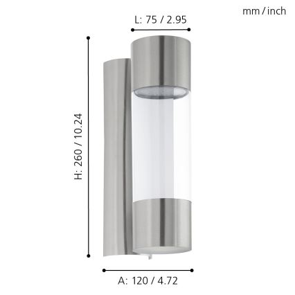 Eglo - LED Екстериорна Стенна лампа 2xLED/3,7W IP44