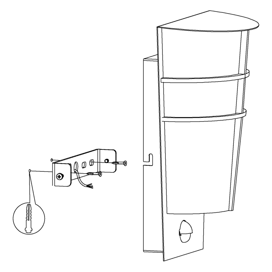 Eglo 96017 - LED външен стенен осветител със сензор BREGANZO 1 2xLED/2,5W IP44
