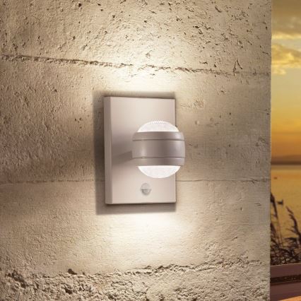 Eglo - LED Екстериорна Стенна лампа на сензор 2xLED/3,7W IP44