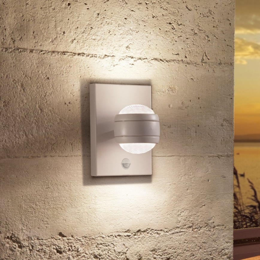 Eglo - LED Екстериорна Стенна лампа на сензор 2xLED/3,7W IP44