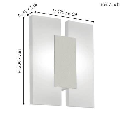 Eglo - LED Стенна лампа 2xLED/4,5W/230V