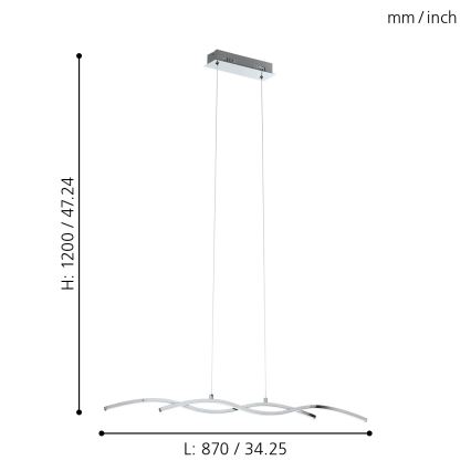 Eglo - LED Полилей 2xLED/9W/230V