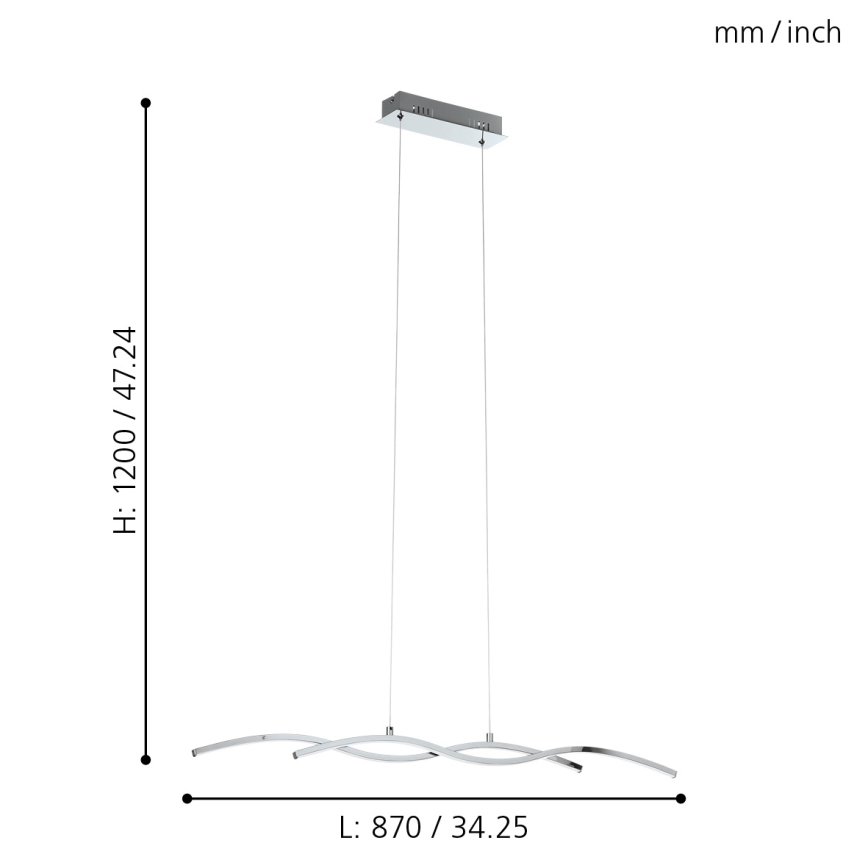Eglo - LED Полилей 2xLED/9W/230V