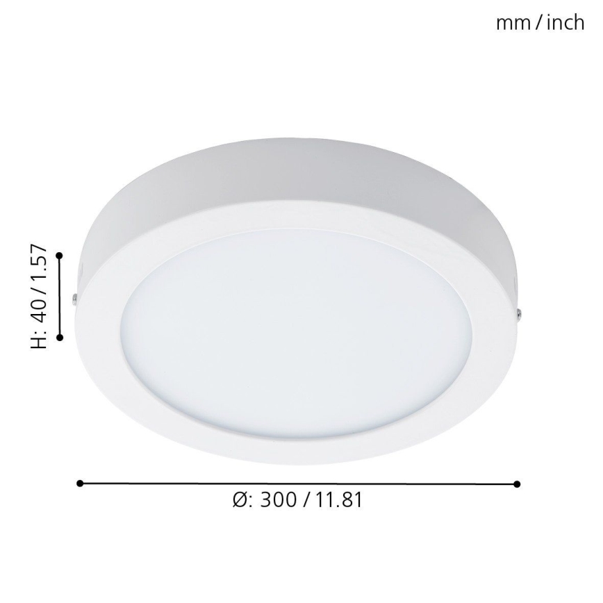 Eglo 96168 - LED таванен плафон за баня FUEVA 1 LED/22W/230V IP44, диаметър 30 см