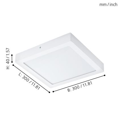 Eglo 96169 - LED плафон за баня FUEVA 1 LED/22W/230V IP44 30x30 cm