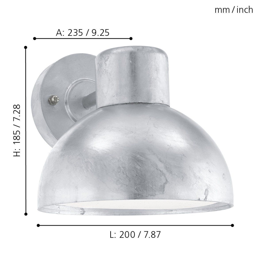 Eglo - Екстериорна Стенна лампа 1xE27/60W IP44