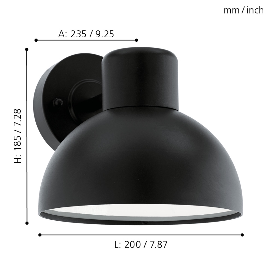 Eglo - Екстериорна Стенна лампа 1xE27/60W IP44