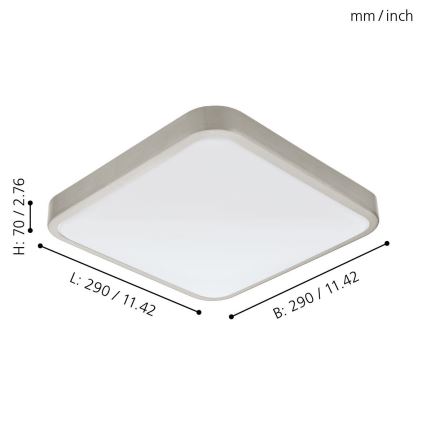 Eglo 96231 - LED таванно осветително тяло за баня MANILVA LED/16W/230V IP44