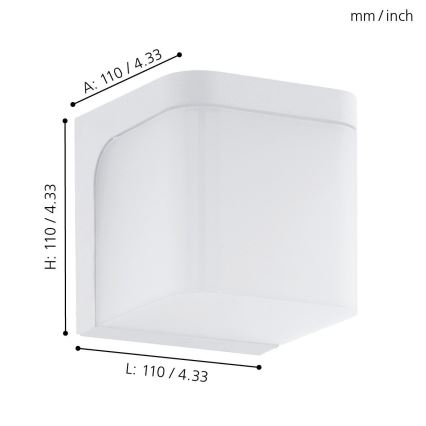Eglo - LED Екстериорен аплик LED/4,9W/230V IP44