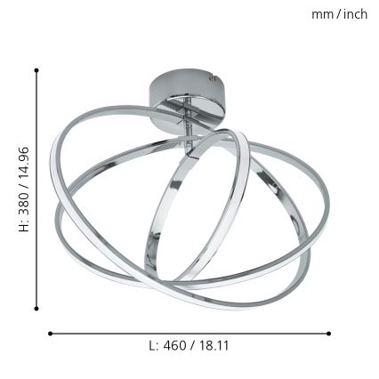 Eglo - LED Лампа за таван 3xLED/12W+14W+9W/230V
