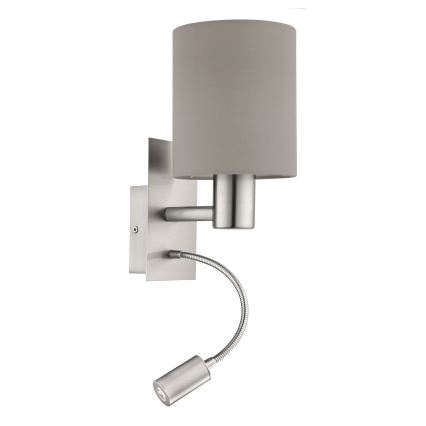 Eglo - LED Гъвкав лампа 1xE27/40W+LED/3,8W taupe