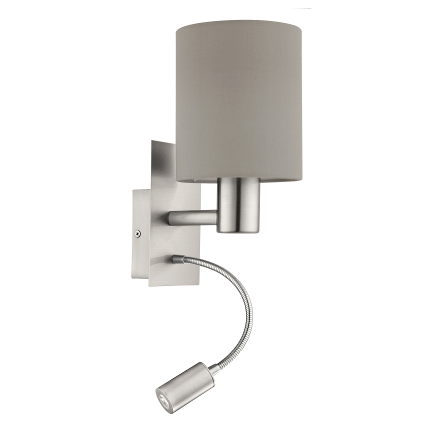 Eglo - LED Гъвкав лампа 1xE27/40W+LED/3,8W taupe