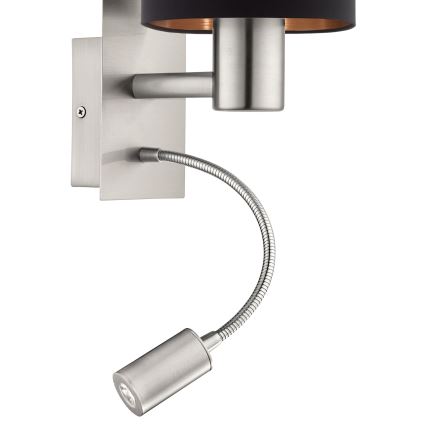 Eglo - LED гъвкаво осветително тяло 1xE27/40W+LED/3,8W черно