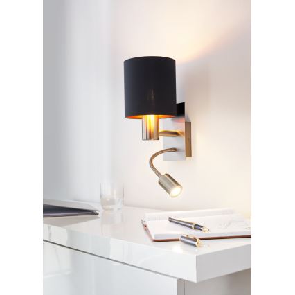 Eglo - LED гъвкаво осветително тяло 1xE27/40W+LED/3,8W черно