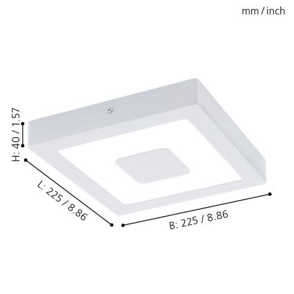 Eglo - LED Екстериорен плафон LED/16,5W/230V IP44