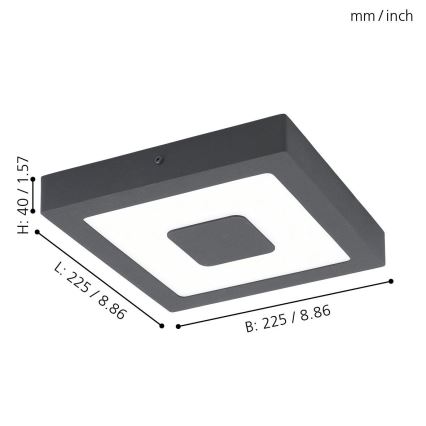 Eglo - LED Екстериорна Лампа за таван LED/16,5W/230V IP44
