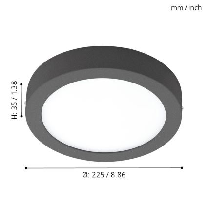 Eglo 96492 - LED Външно таванно осветително тяло ARGOLIS LED/16,5W/230V IP44